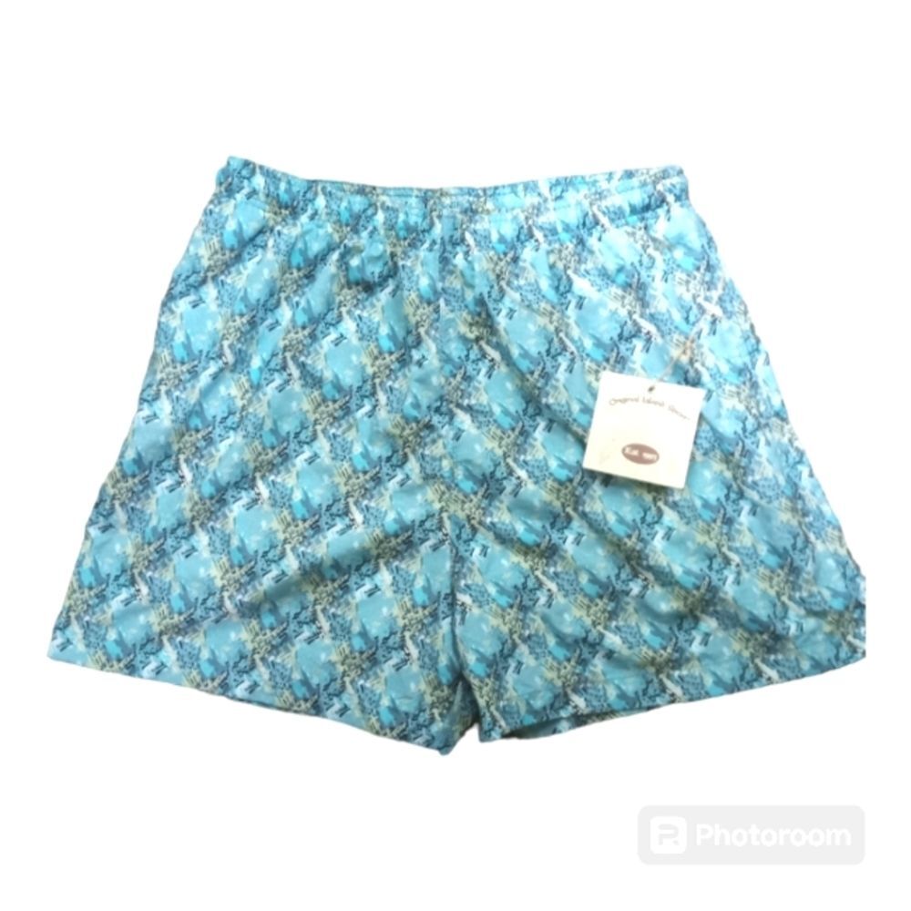 NWT Mens Swim Trunks Shorts Size XL Original Island Sport Geometric Blue